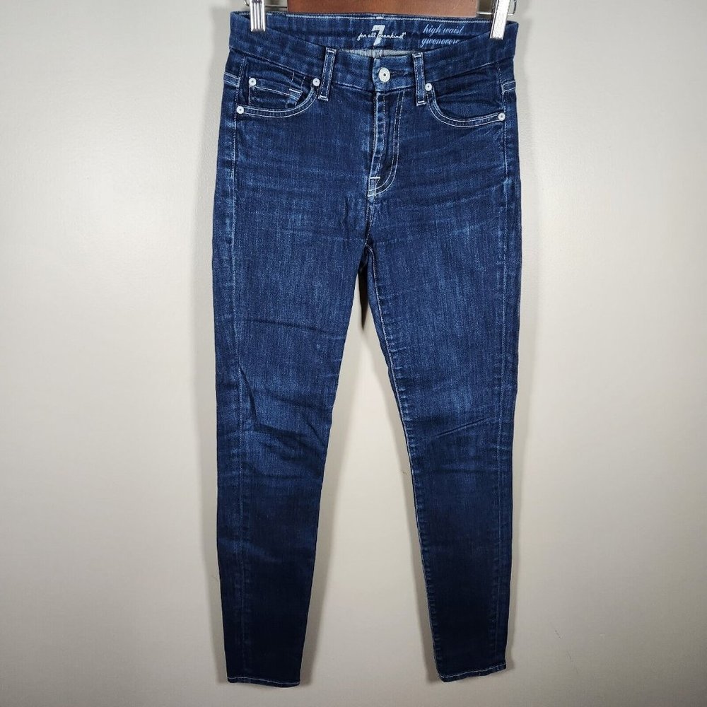 Seven 7 For All Mankind Jeans Womens 25 High Waist Gwenevere Skinny Made in USA